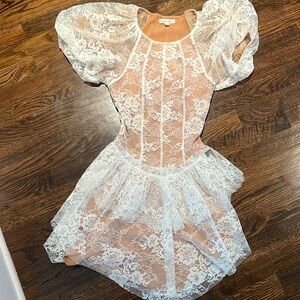 For Love & Lemons white lace dress size XS with back cut out. Great condition